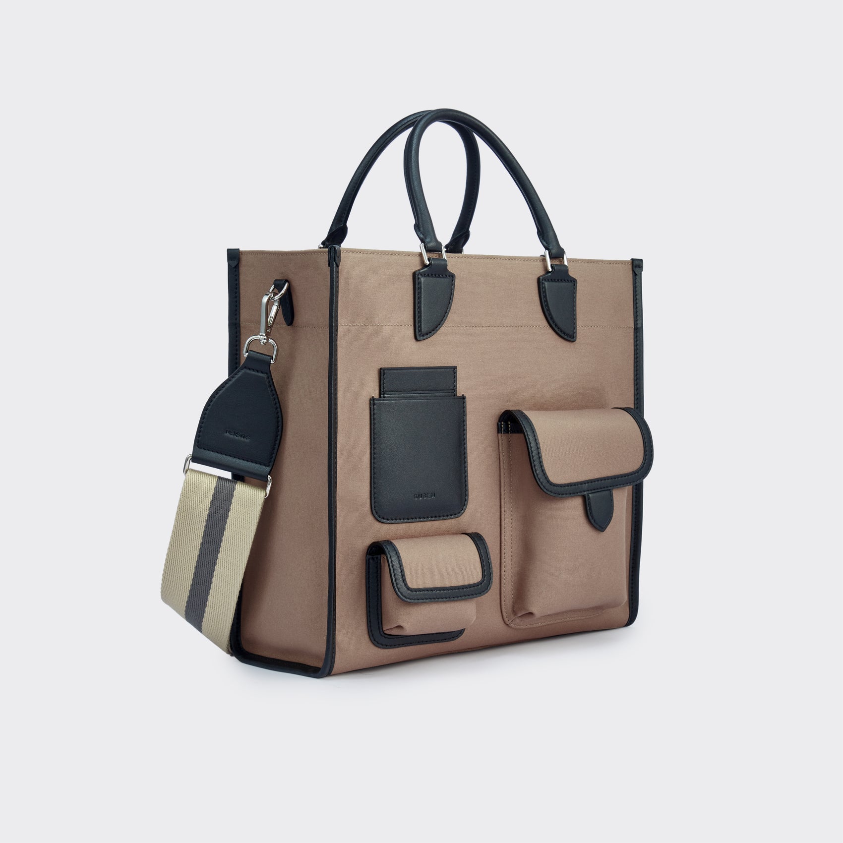 Gabriel Large Vertical Canvas Tote Bag - Mocha