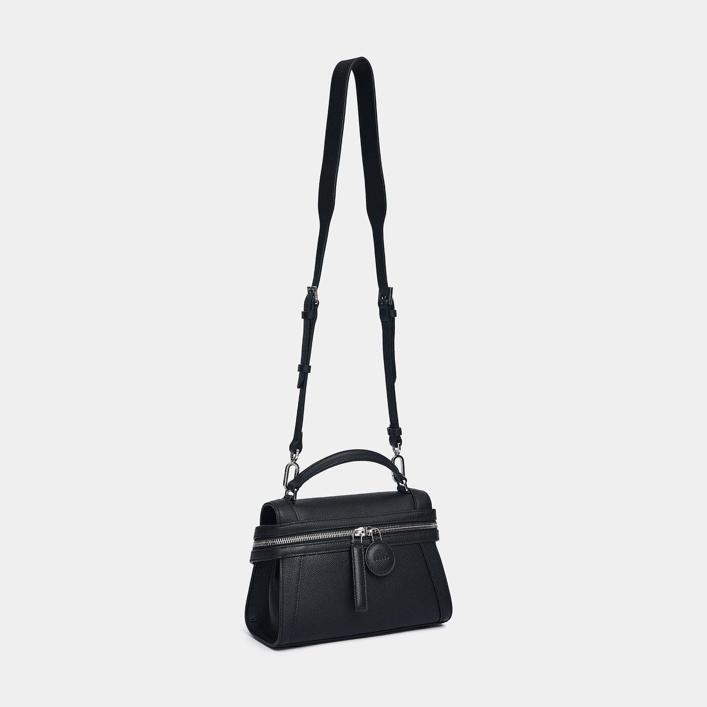 Mini Litchi Grain Skin Garden Bag - Black
