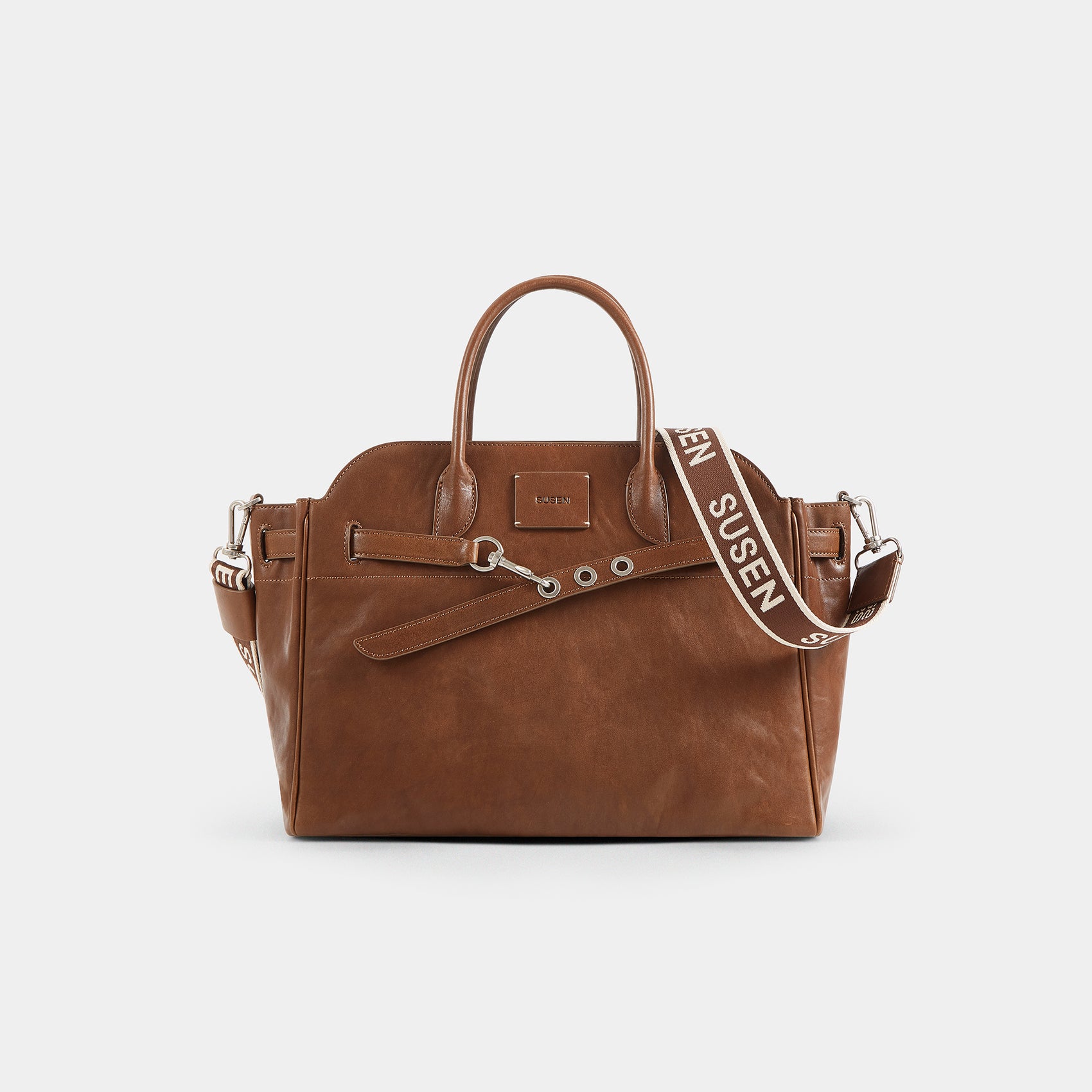 Two Tone Plant Tanned Calf Leather Multi Form Handbag - Large