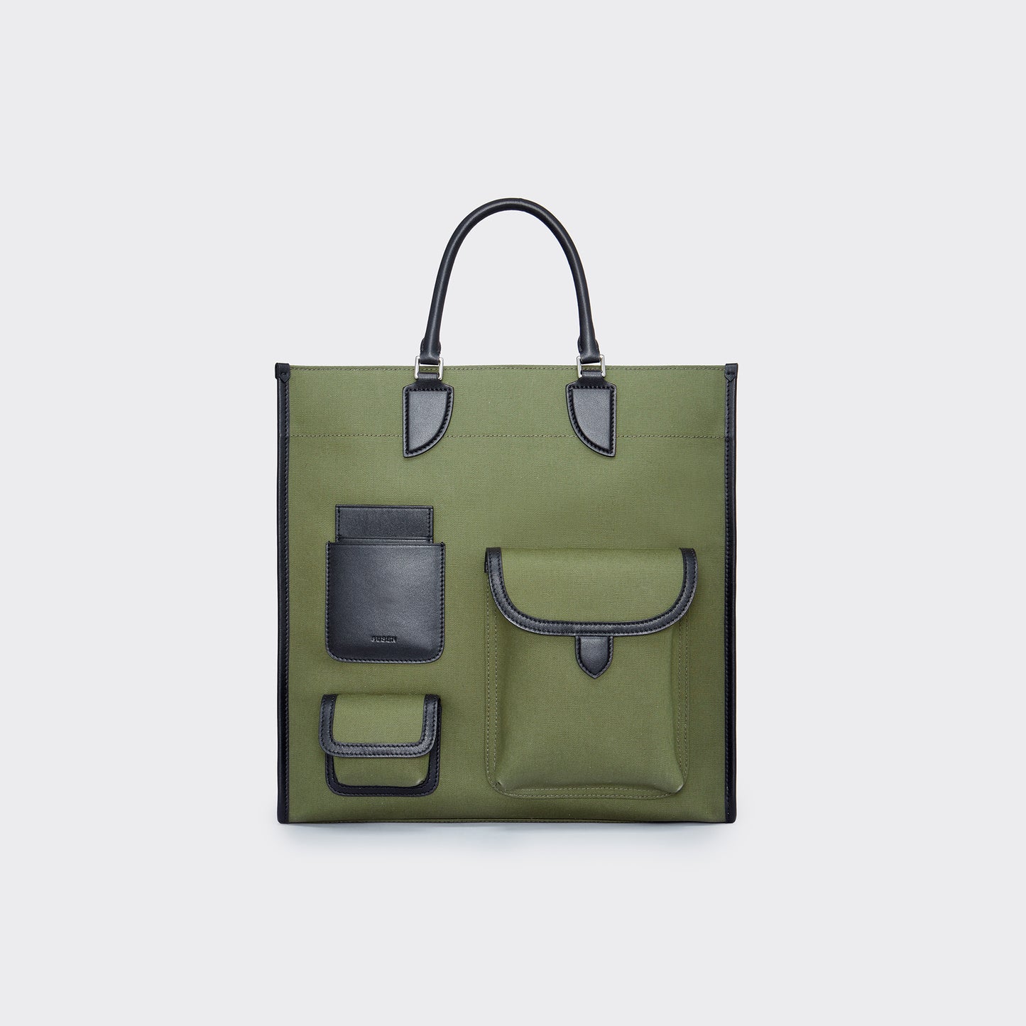 Gabriel Large Vertical Canvas Tote Bag  - Military green