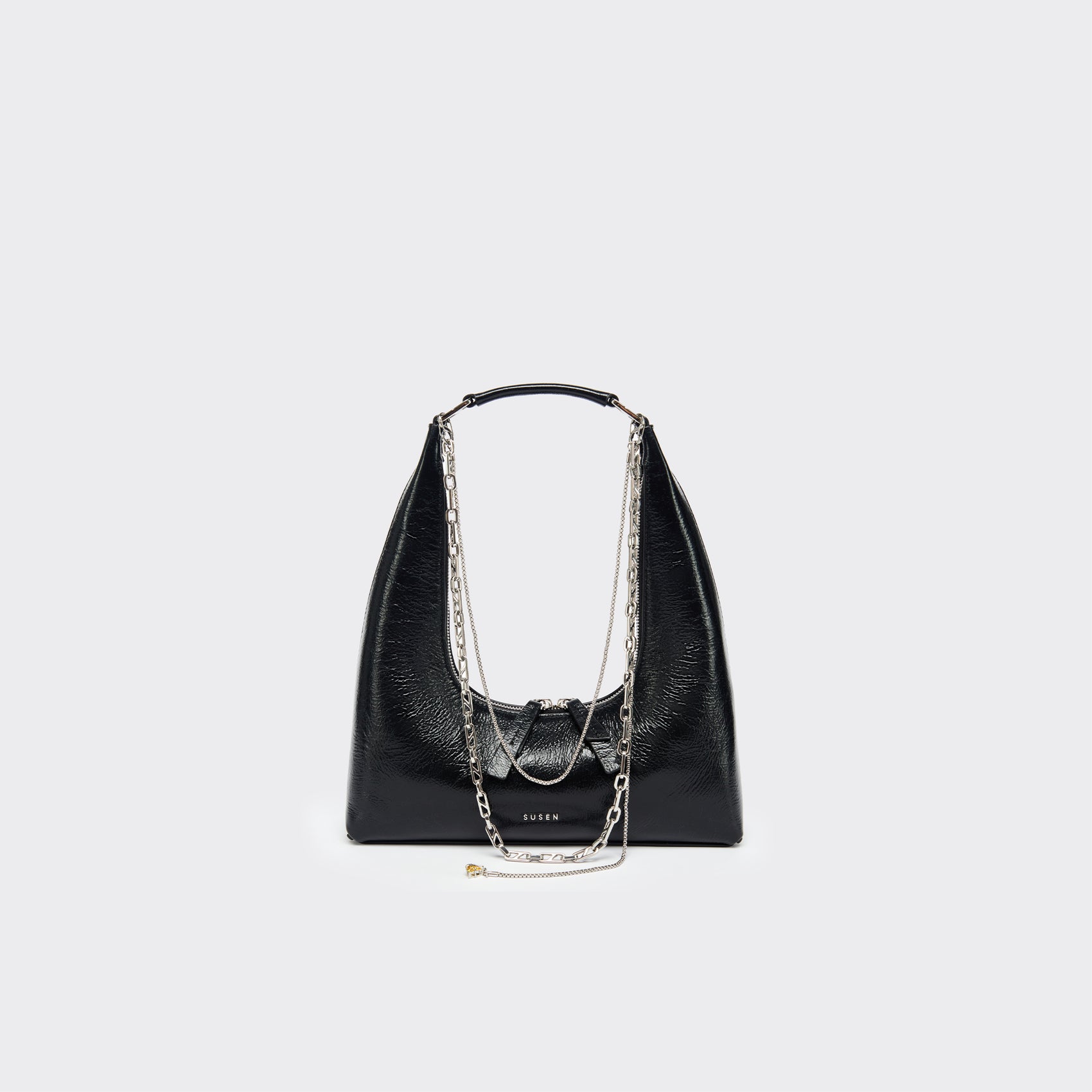 Small Shoulder Tartar Bag - Black