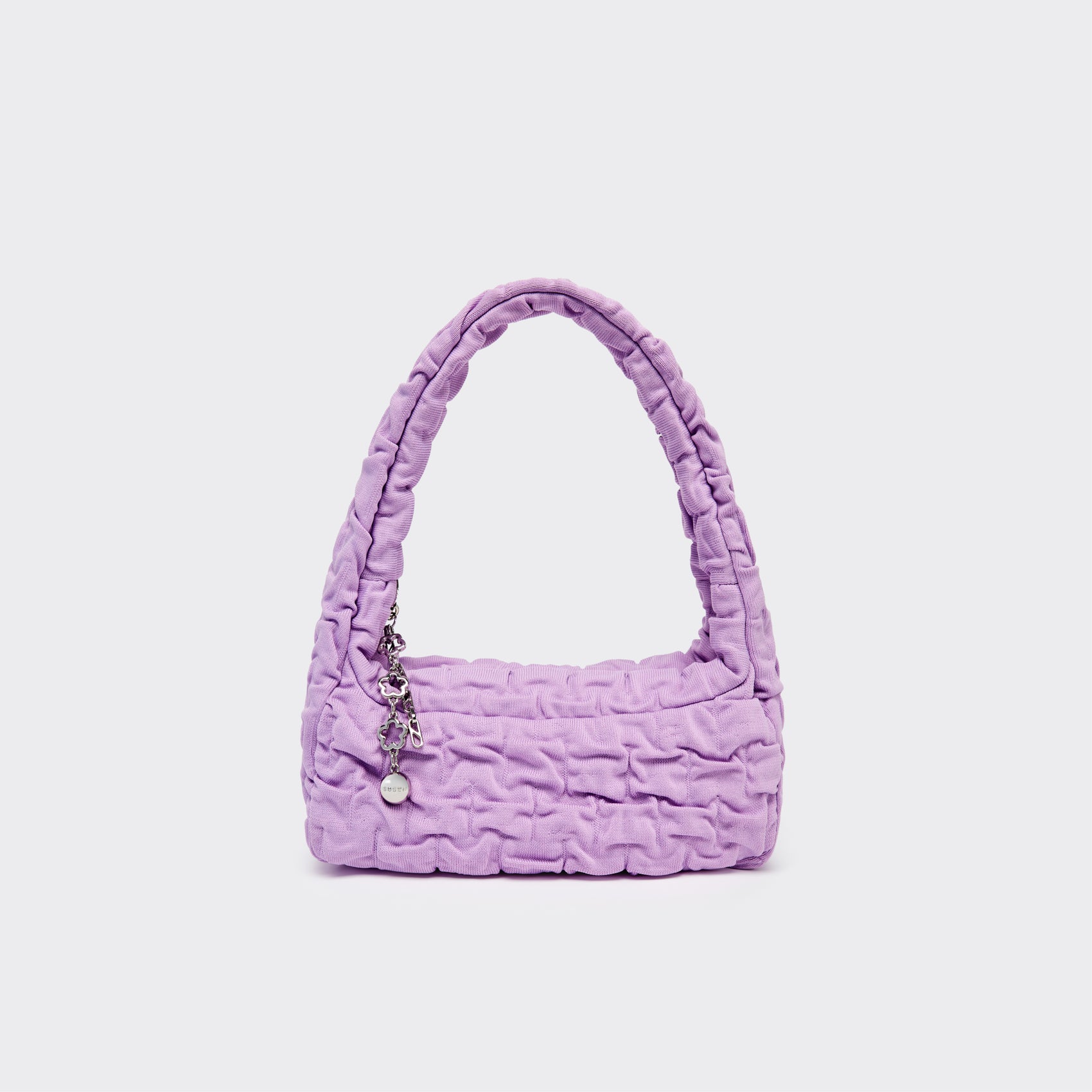 One Shoulder Pleated Toast Bag - Purple