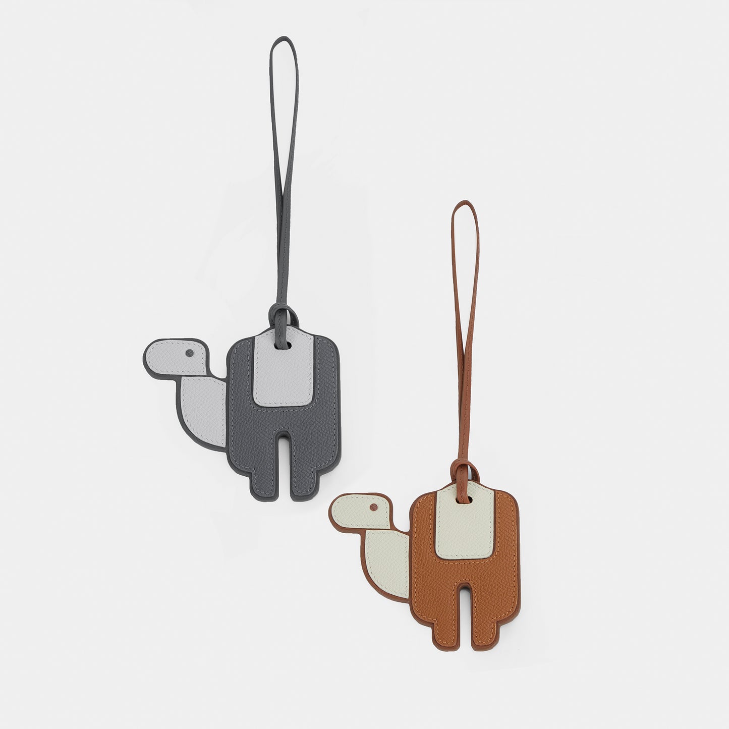 Camel leather pendant - Grey
