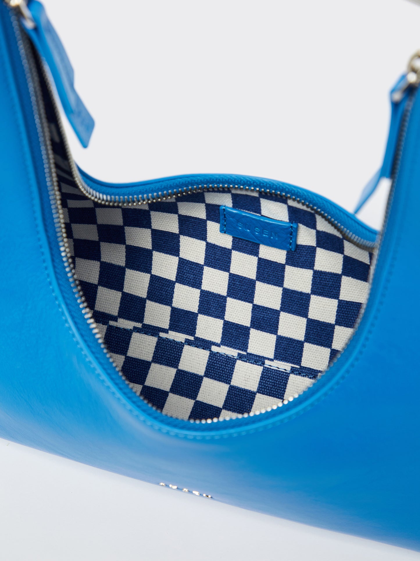 Small Shoulder Tartar Bag - Blue