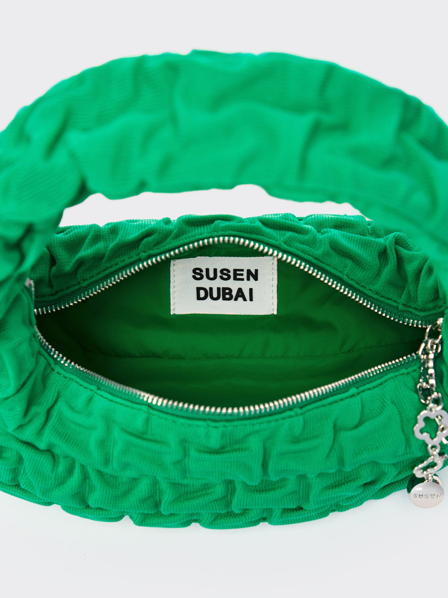 One Shoulder Pleated Toast Bag - Green