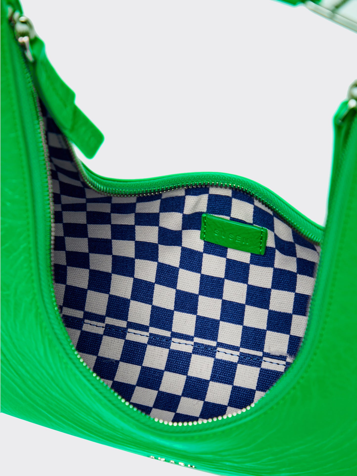 Large One-Shoulder Tartar Bag - Green