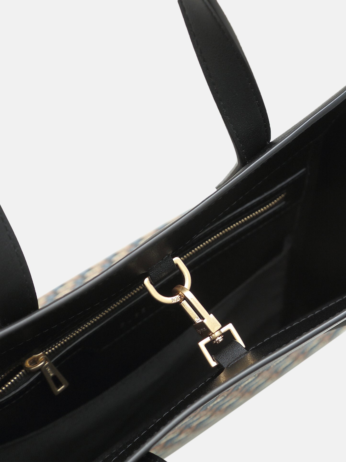 Brand Large Monogram Printed  Lnclined Shoulder Bag - Black