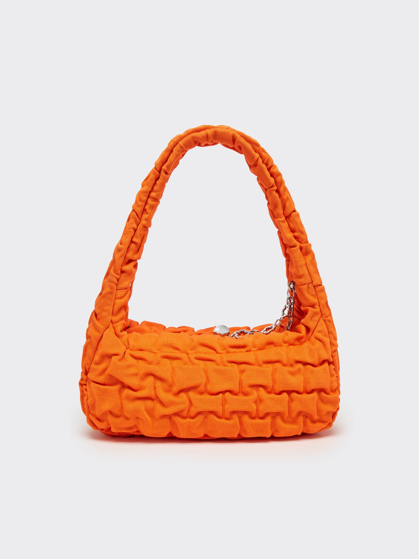 One Shoulder Pleated Toast Bag - Orange