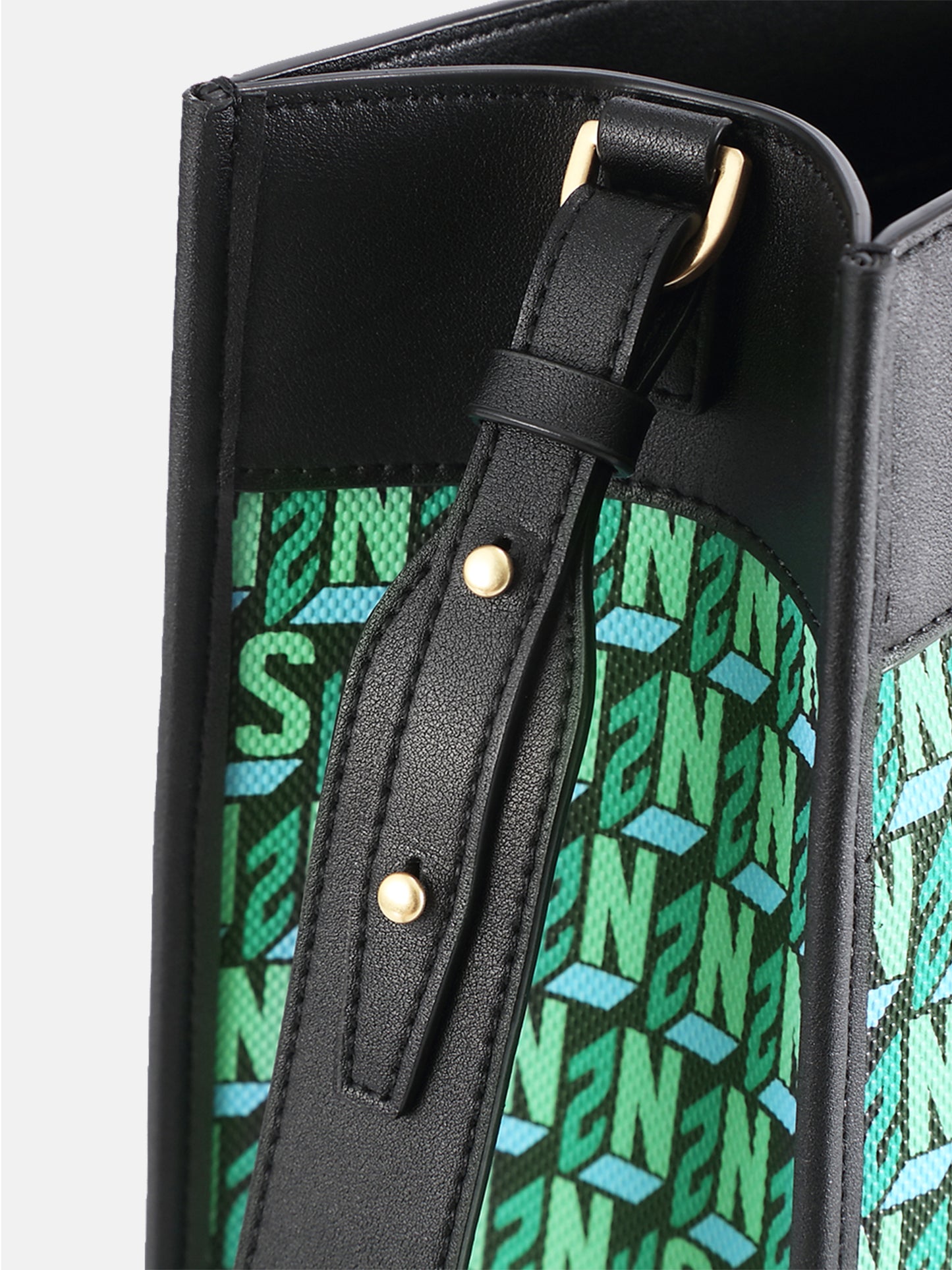 Brand Large Monogram Printed Lnclined Shoulder Bag - Green