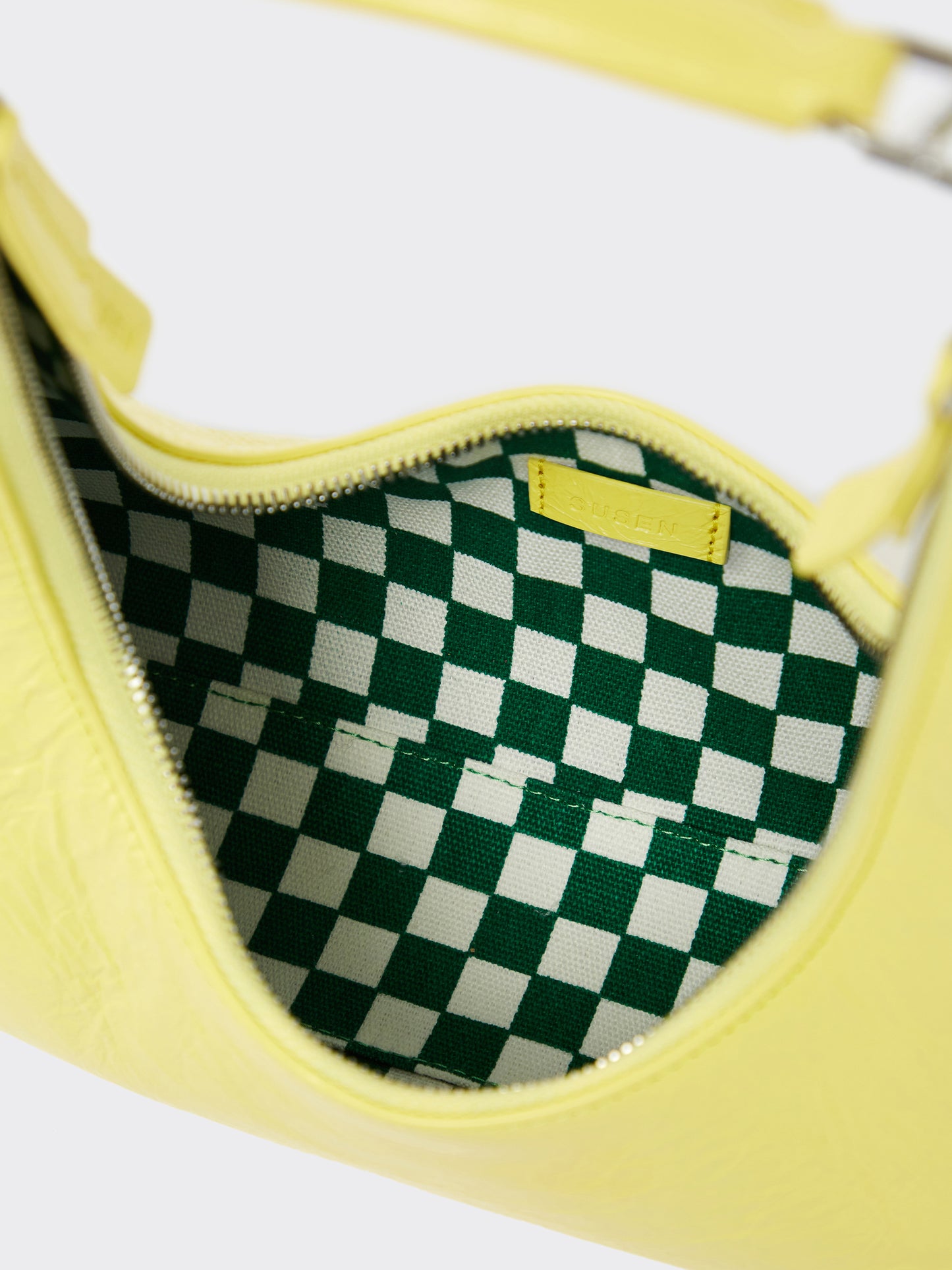 Large One-Shoulder Tartar Bag - Yellow