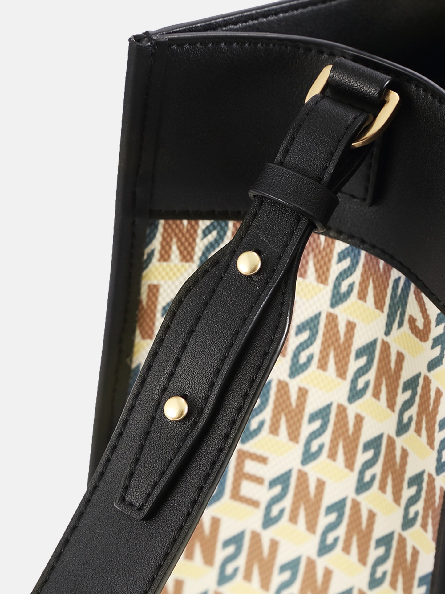 Brand Large Monogram Printed Lnclined Shoulder Bag - Apricot