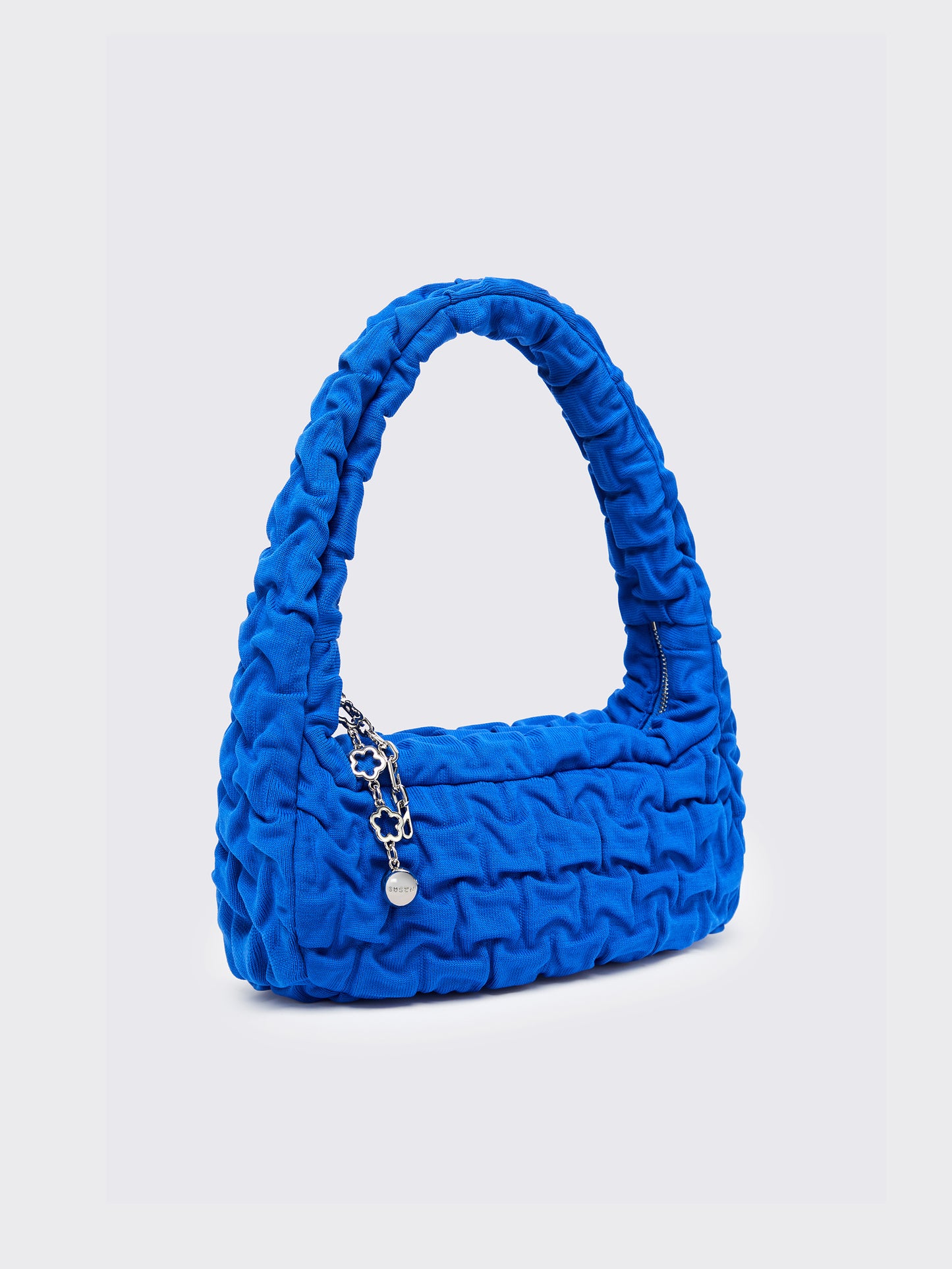 One Shoulder Pleated Toast Bag - Blue