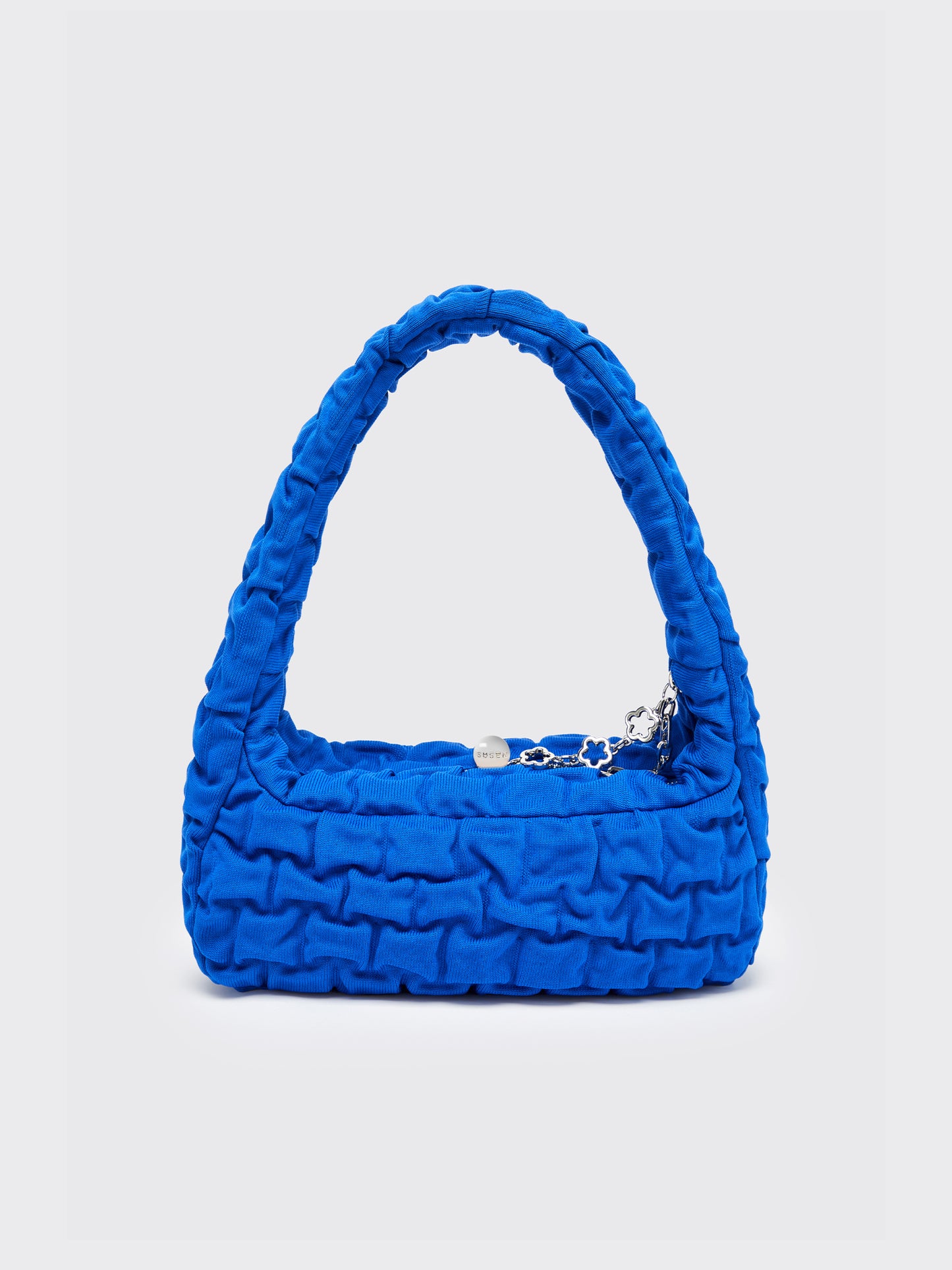 One Shoulder Pleated Toast Bag - Blue
