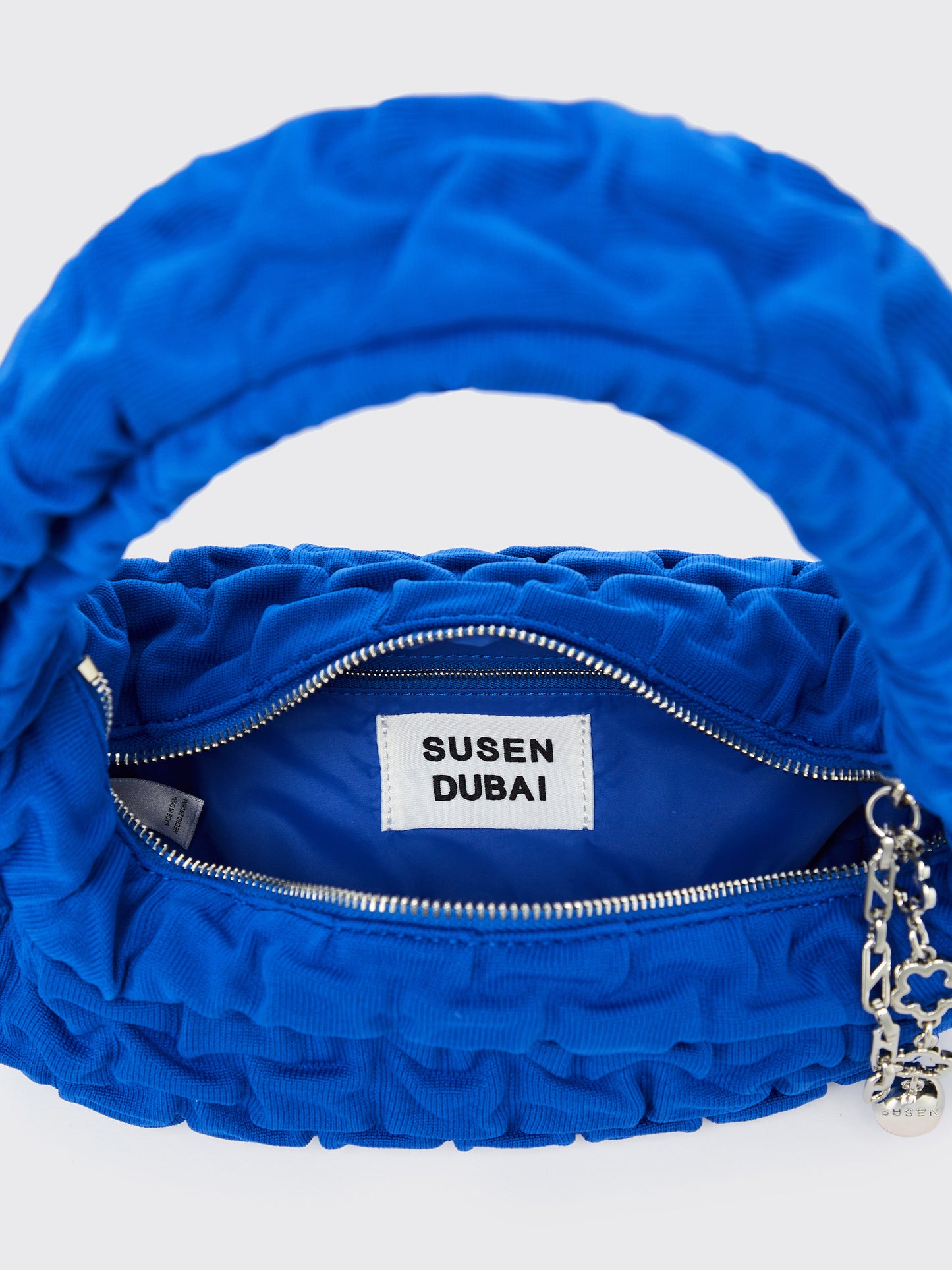 One Shoulder Pleated Toast Bag - Blue