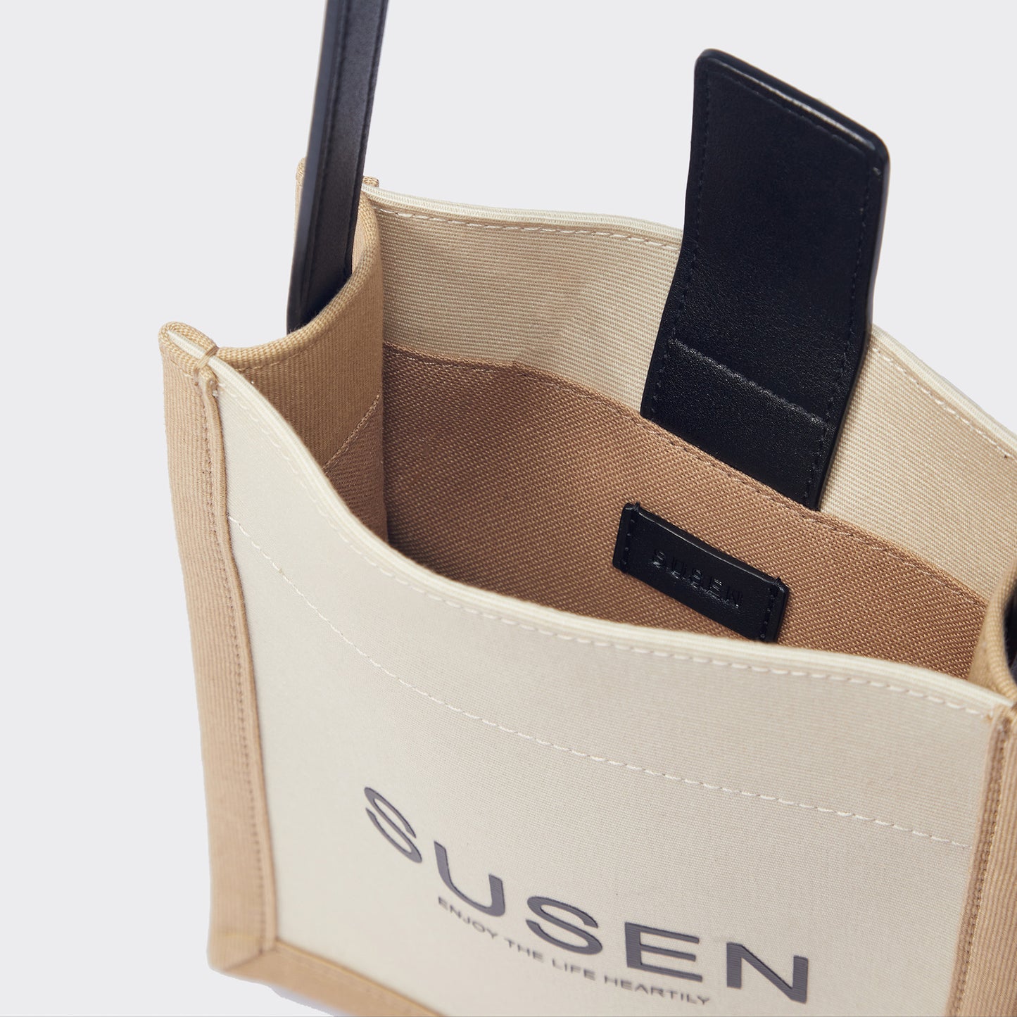Canvas Crossbody Phone Bag - Beige