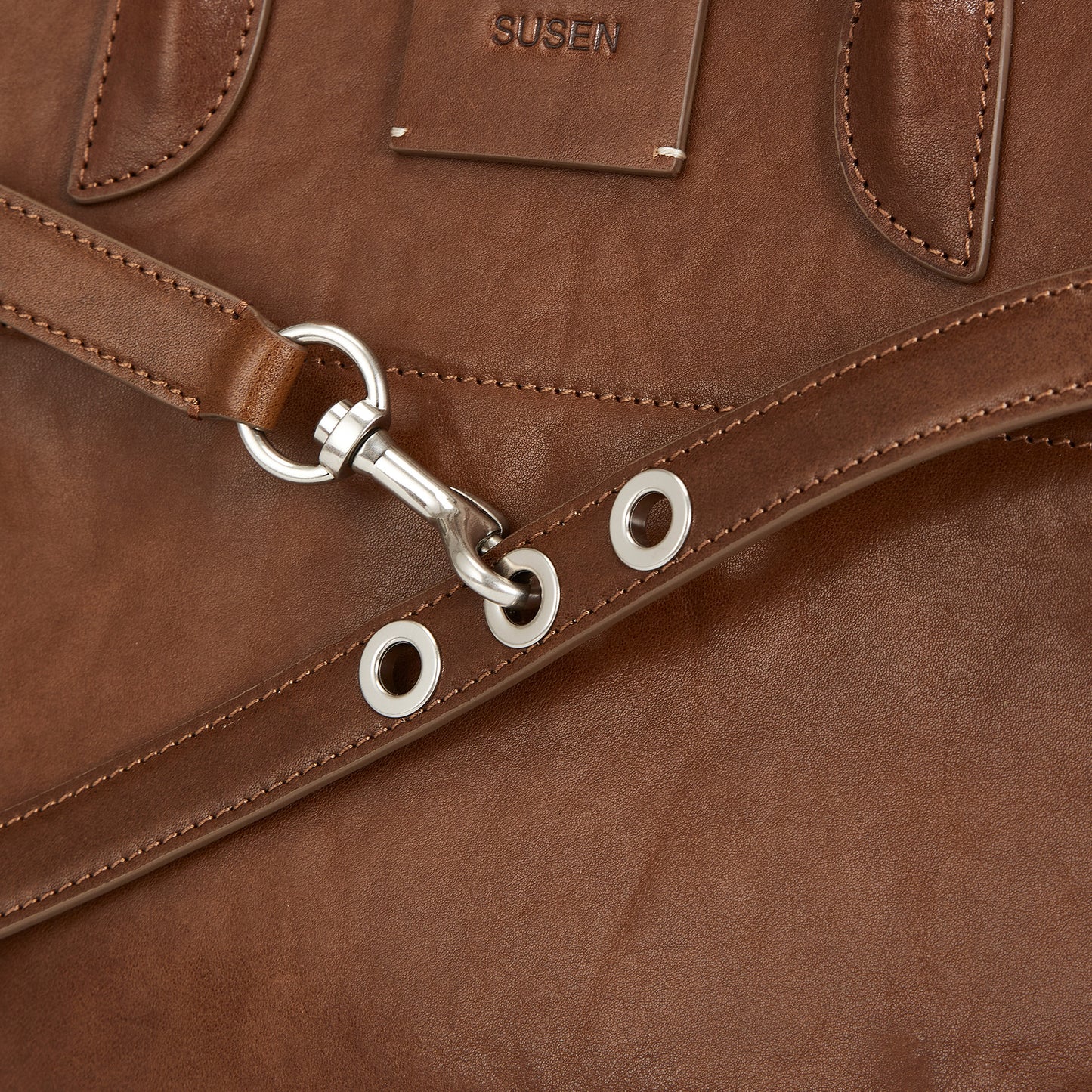 Two Tone Plant Tanned Calf Leather Multi Form Handbag - Large