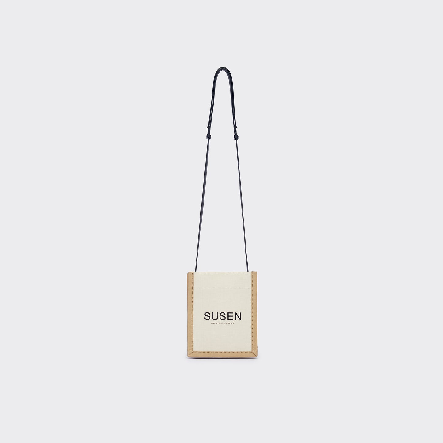 Canvas Crossbody Phone Bag - Beige