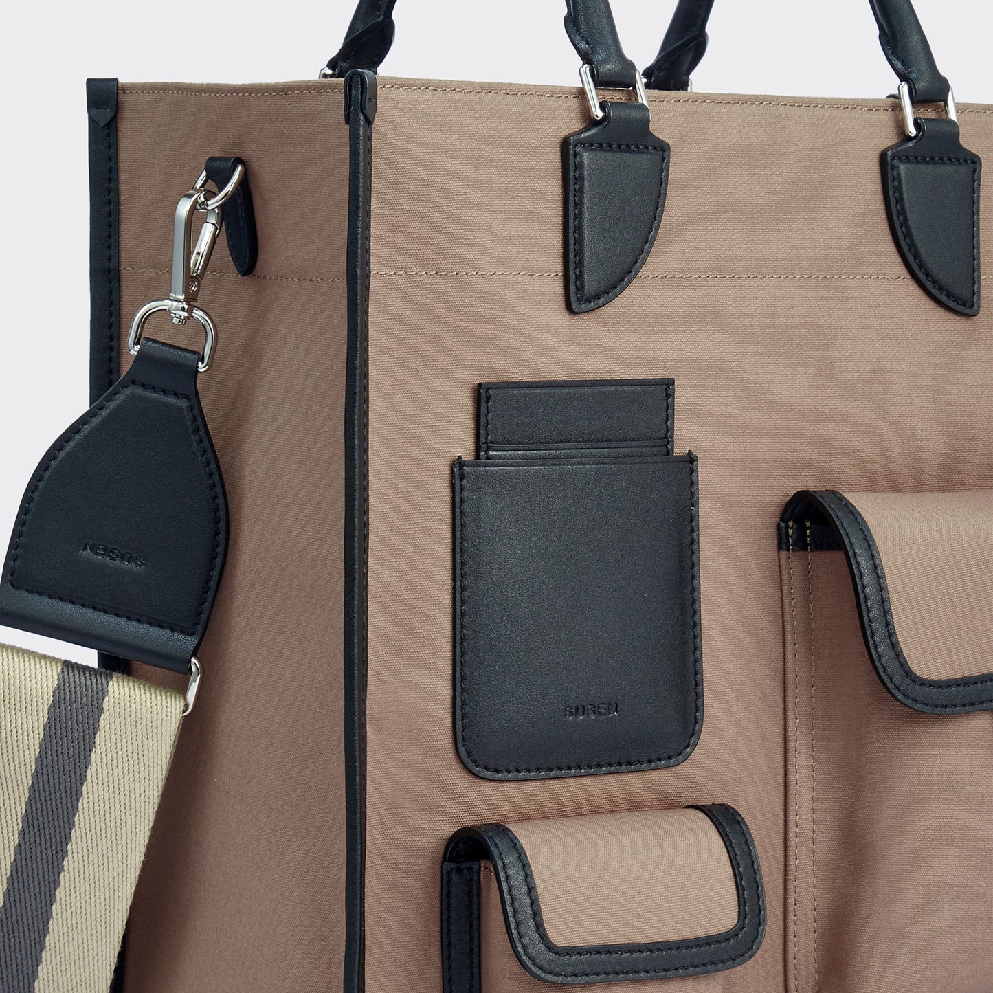 Gabriel Large Vertical Canvas Tote Bag  - Mocha