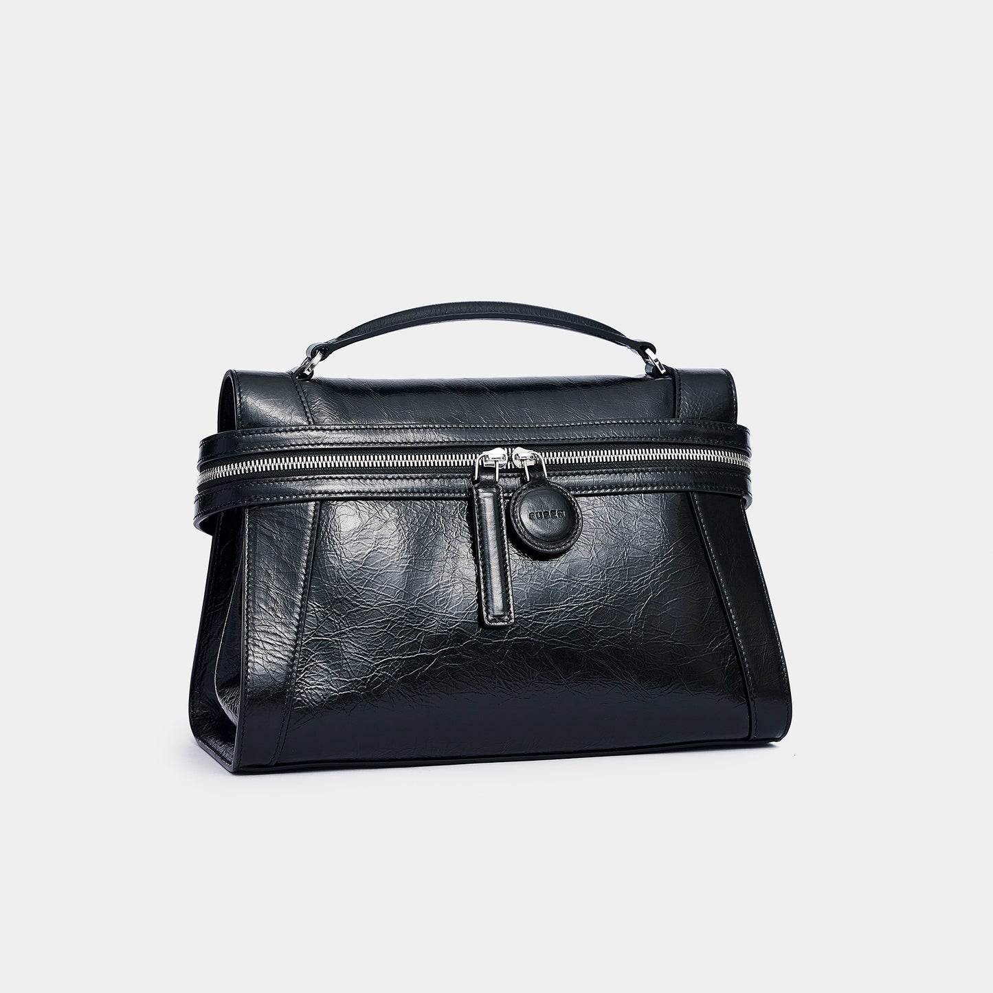 Large Oil Wax Skin Garden Bag - Black