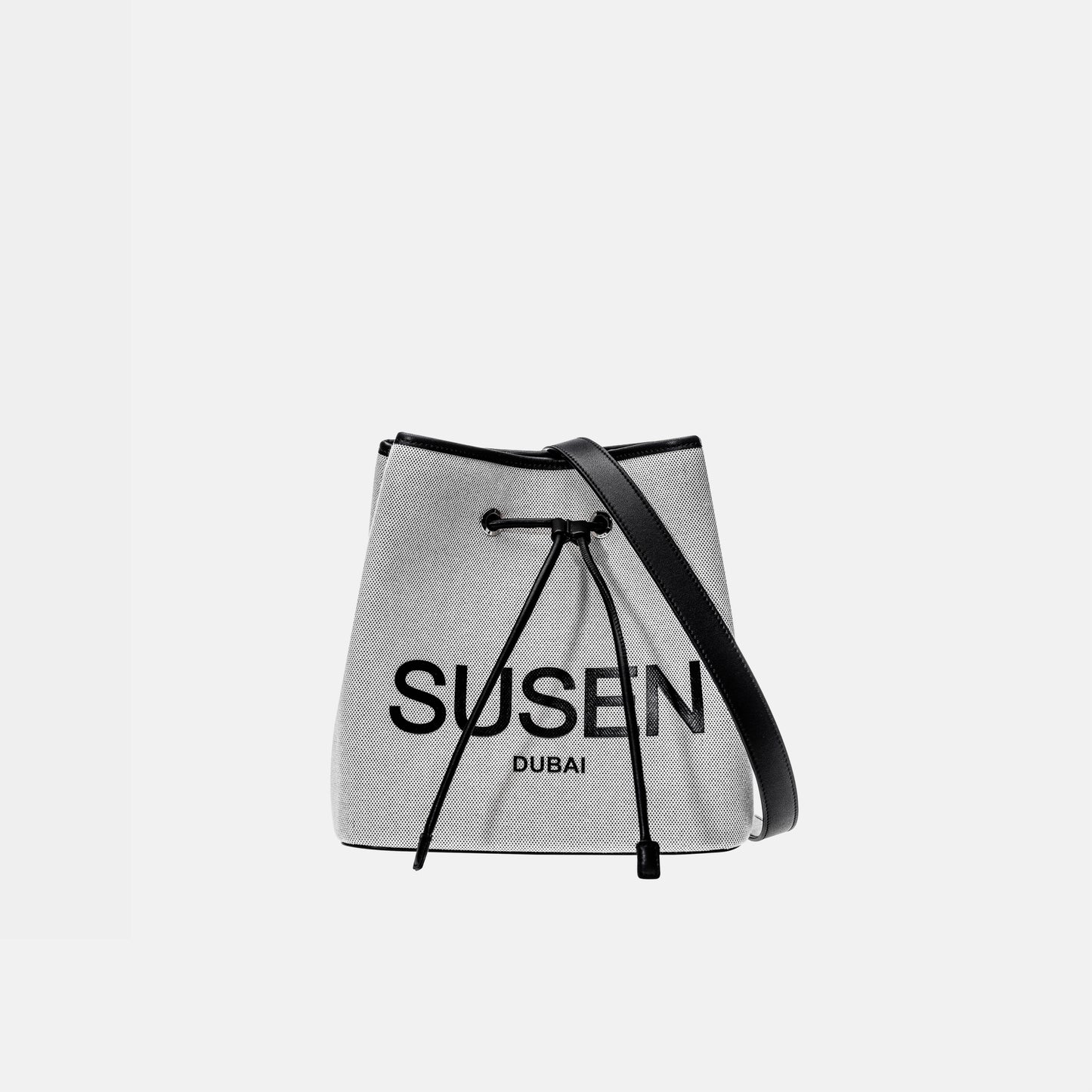 SUSEN Minimalist Canvas Bucket Bag - Beige