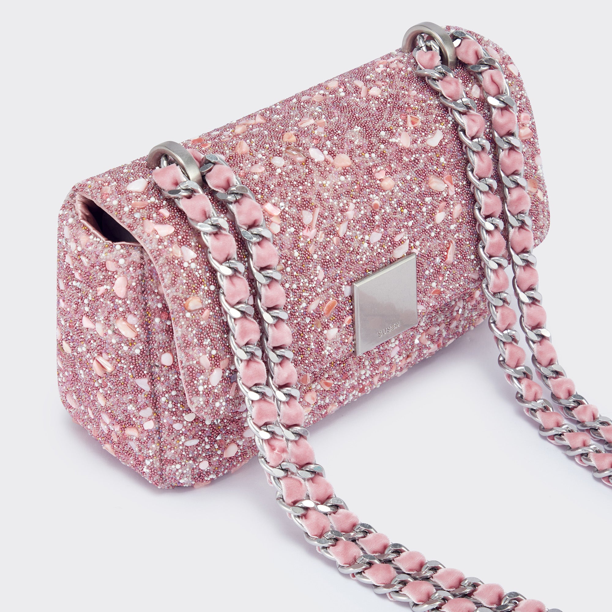 Mermaid Glitter Flap Shoulder Bag With Chain | Glitter Bag | Prom