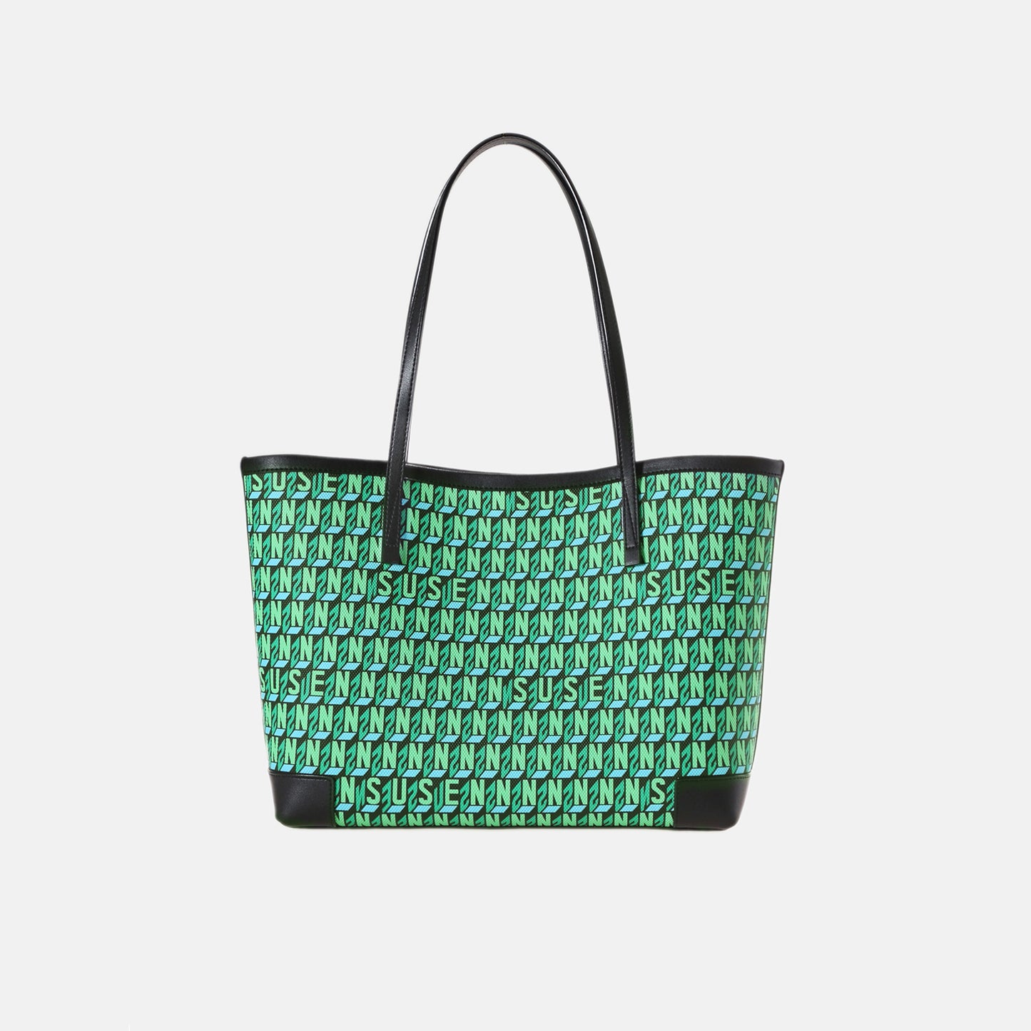 Brand Large Monogram Printed Tote Bag - Green