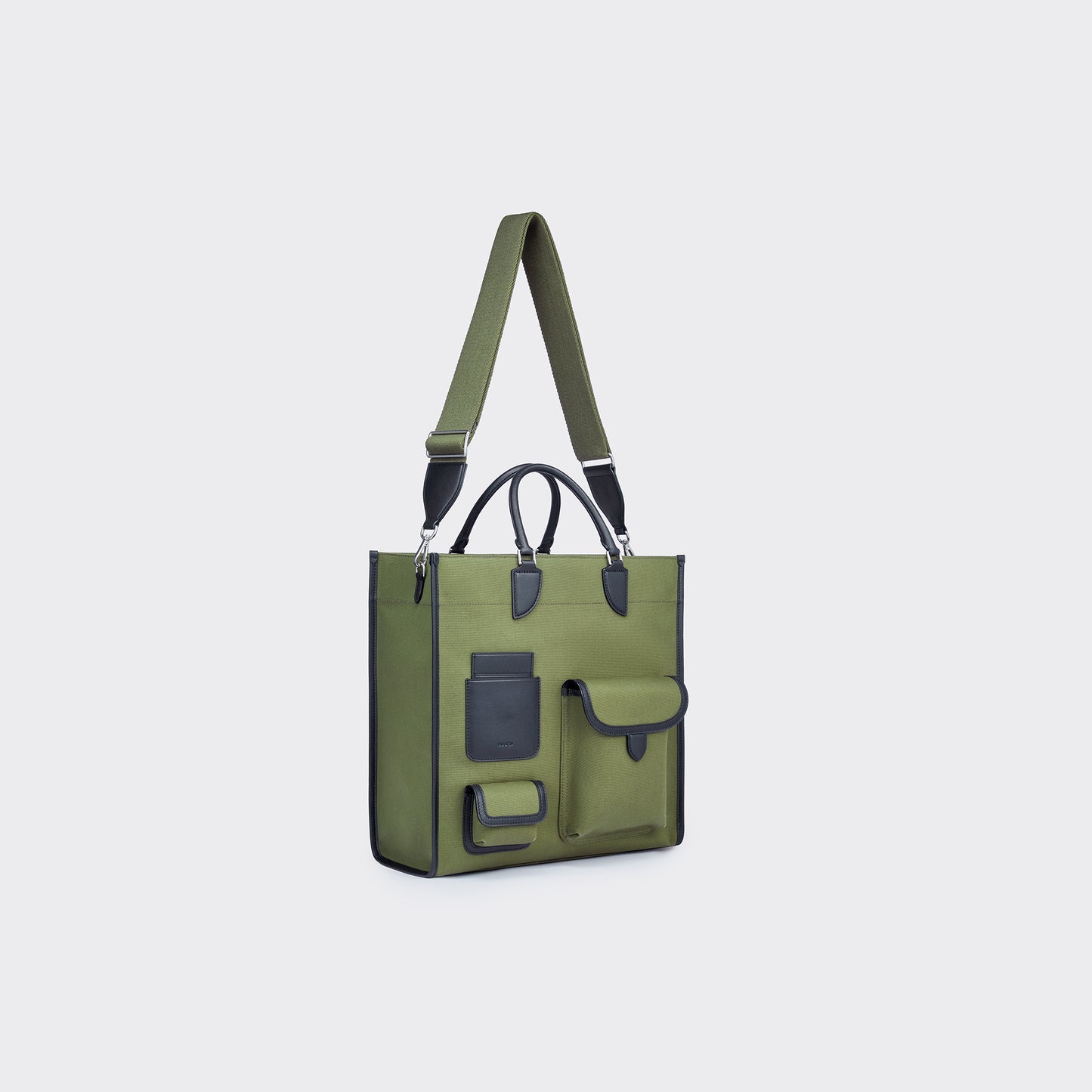 Gabriel Large Vertical Canvas Tote Bag  - Military green