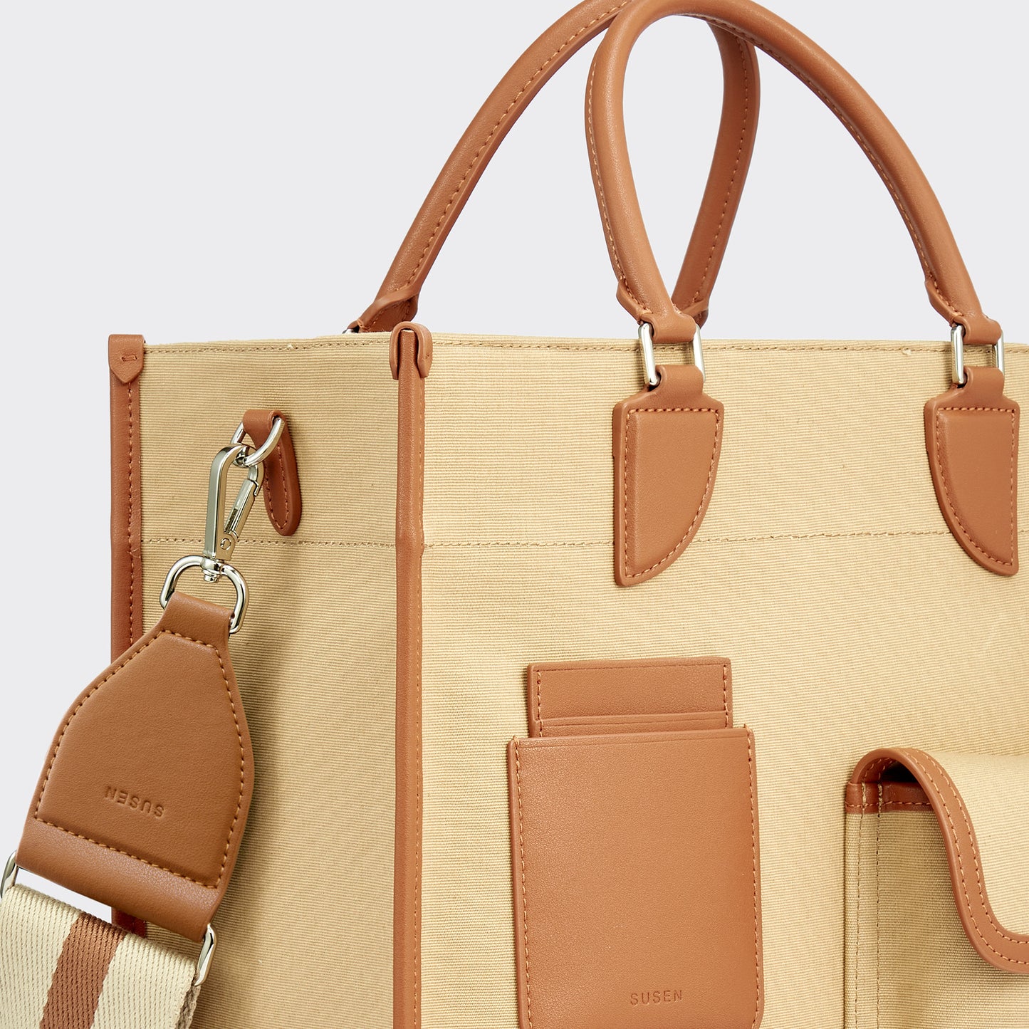 Gabriel Vertical Edition Small Size Canvas Tote- Khaki
