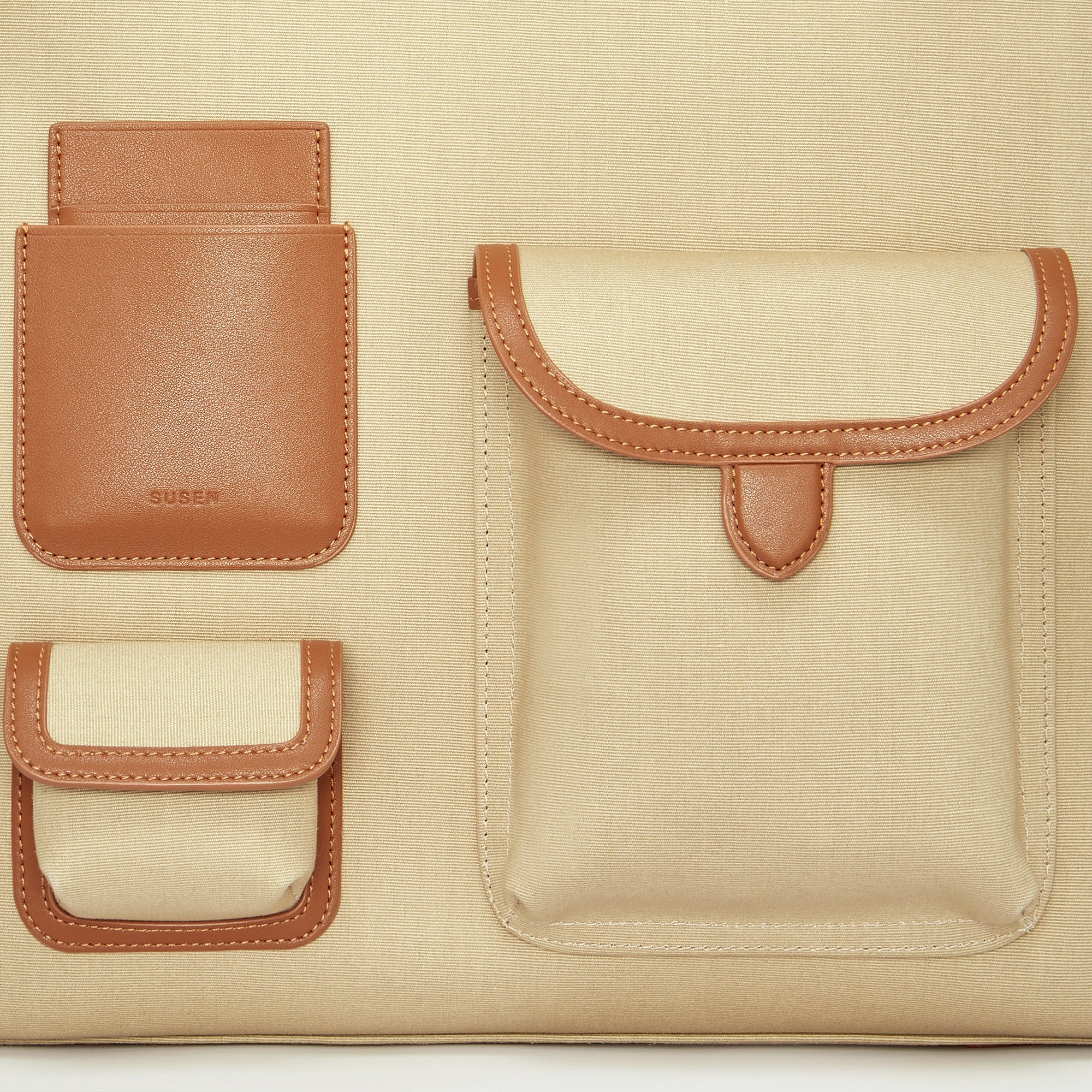 Gabriel Large Vertical Canvas Tote Bag - Khaki – www.susen.com