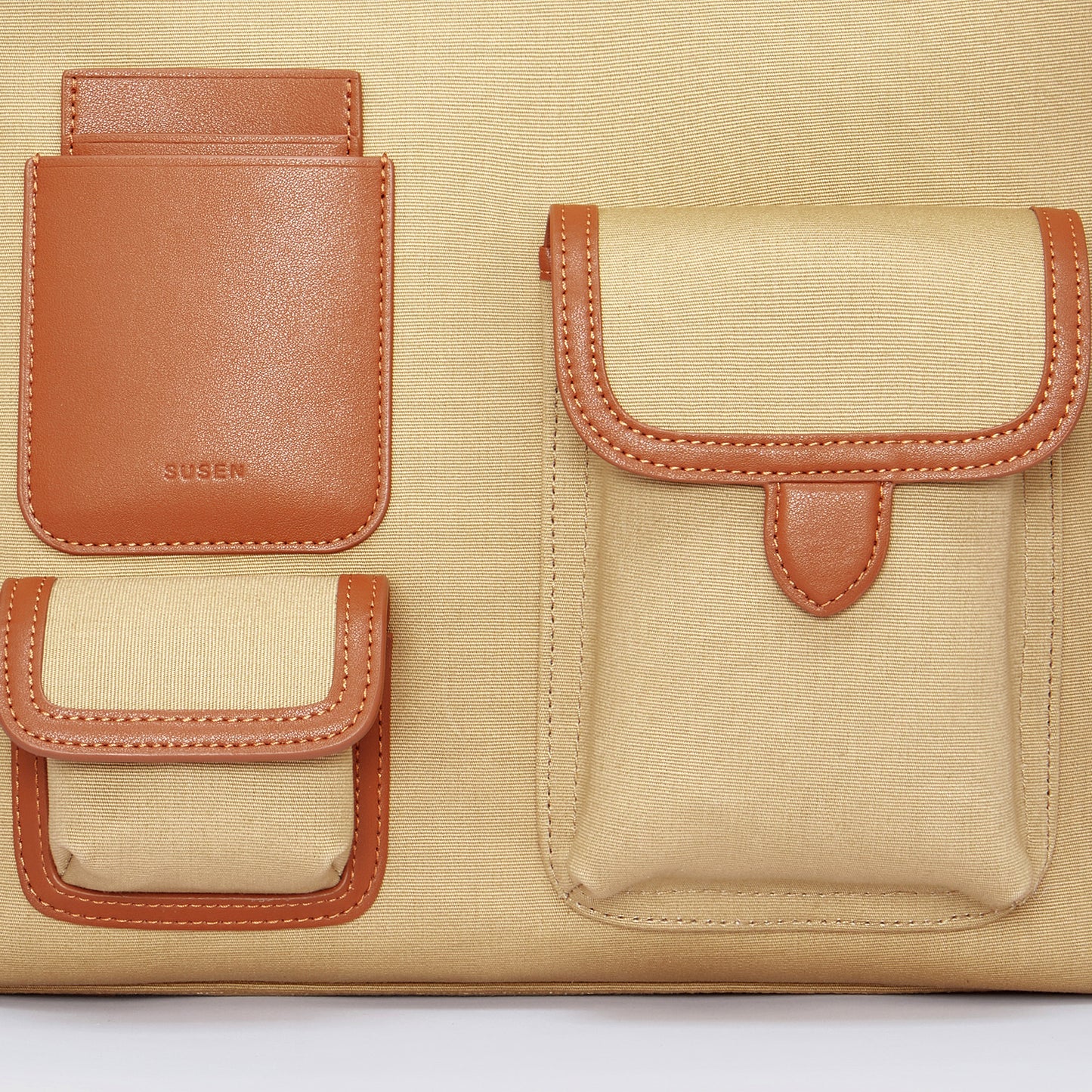 Gabriel Vertical Edition Small Size Canvas Tote- Khaki