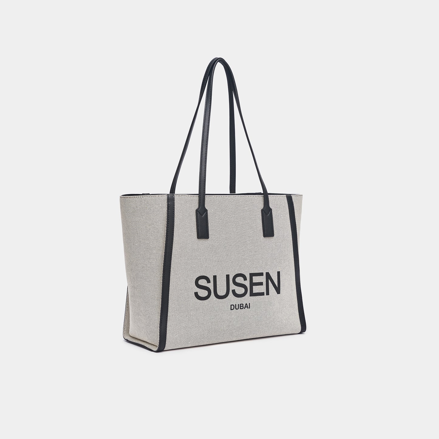 SUSEN Minimalist Canvas Tote Bag - Beige