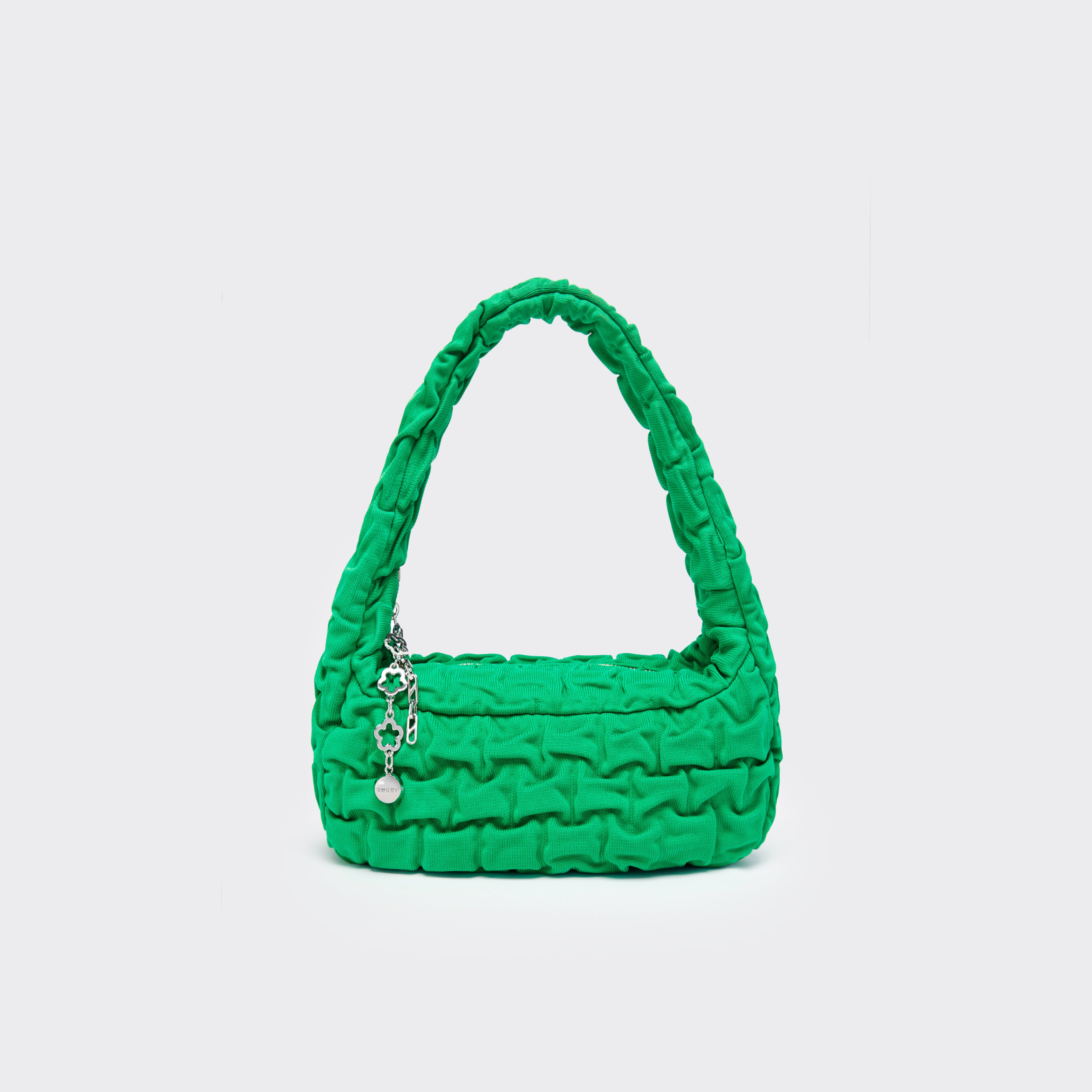 One Shoulder Pleated Toast Bag - Green