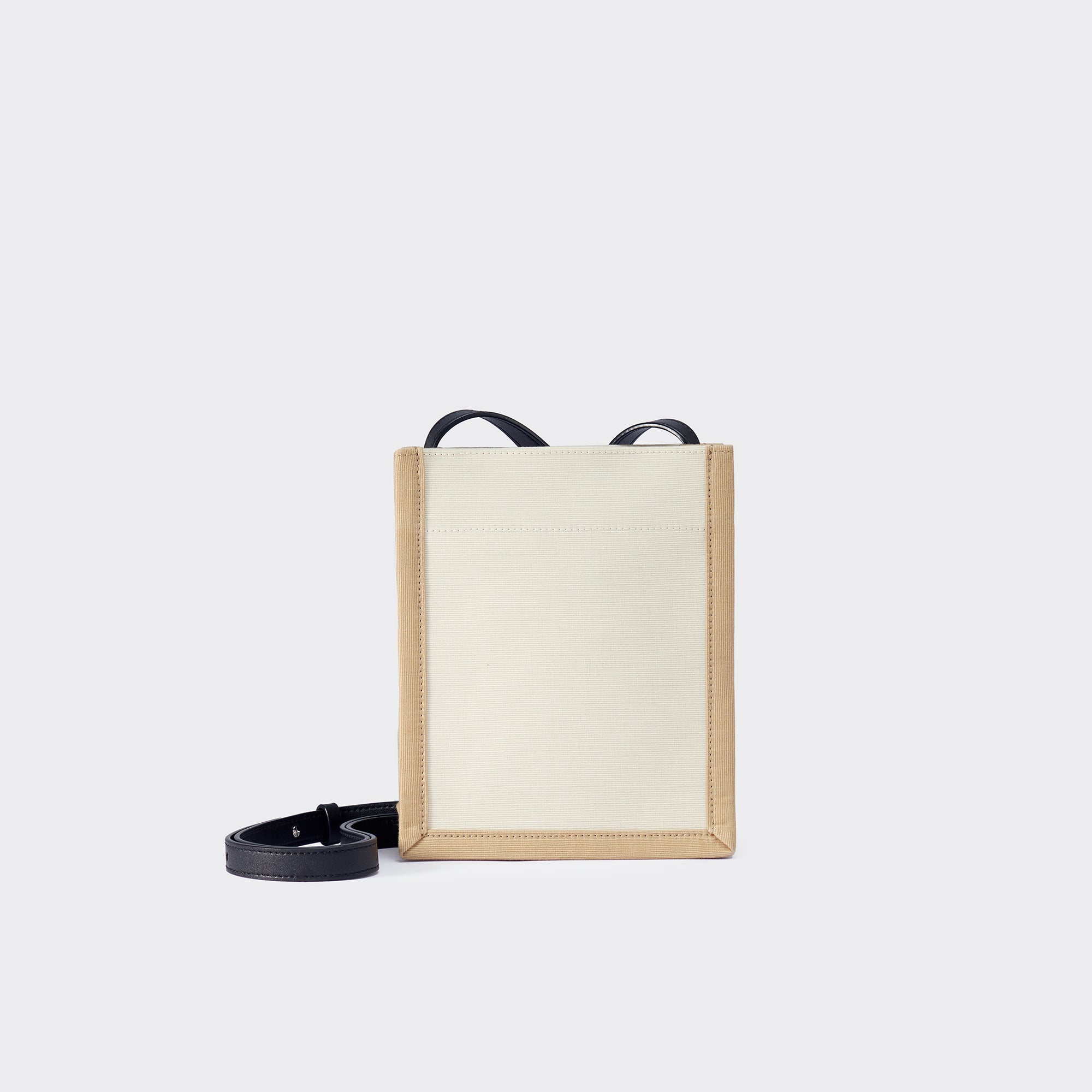 Canvas Crossbody Phone Bag - Beige