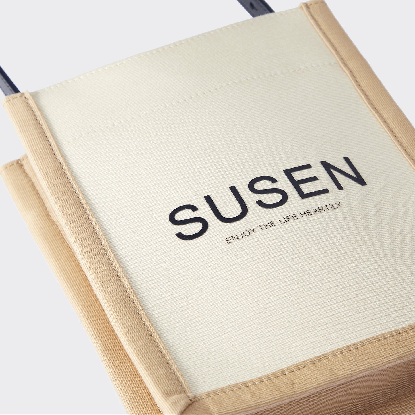 Canvas Crossbody Phone Bag - Beige