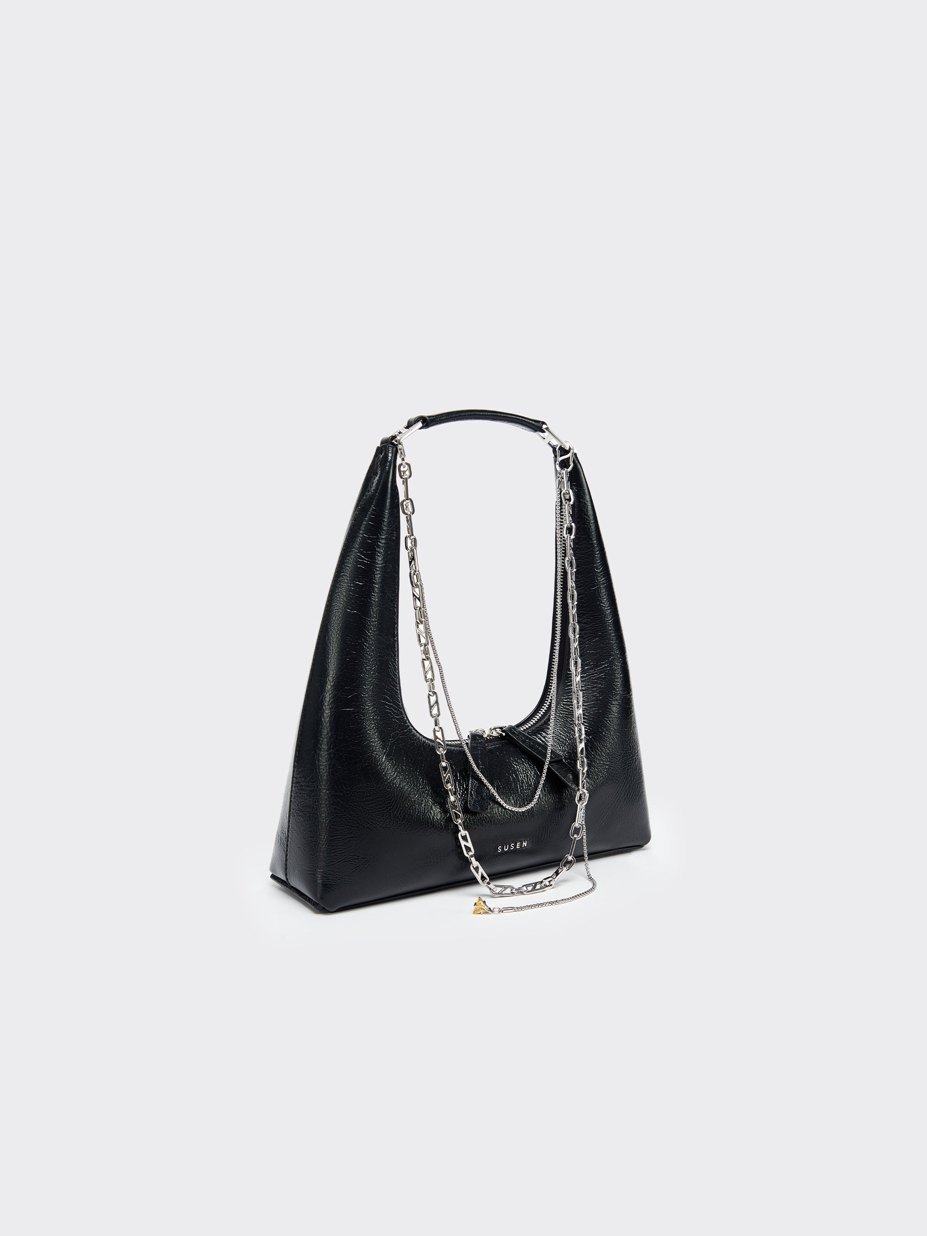 Small Shoulder Tartar Bag - Black