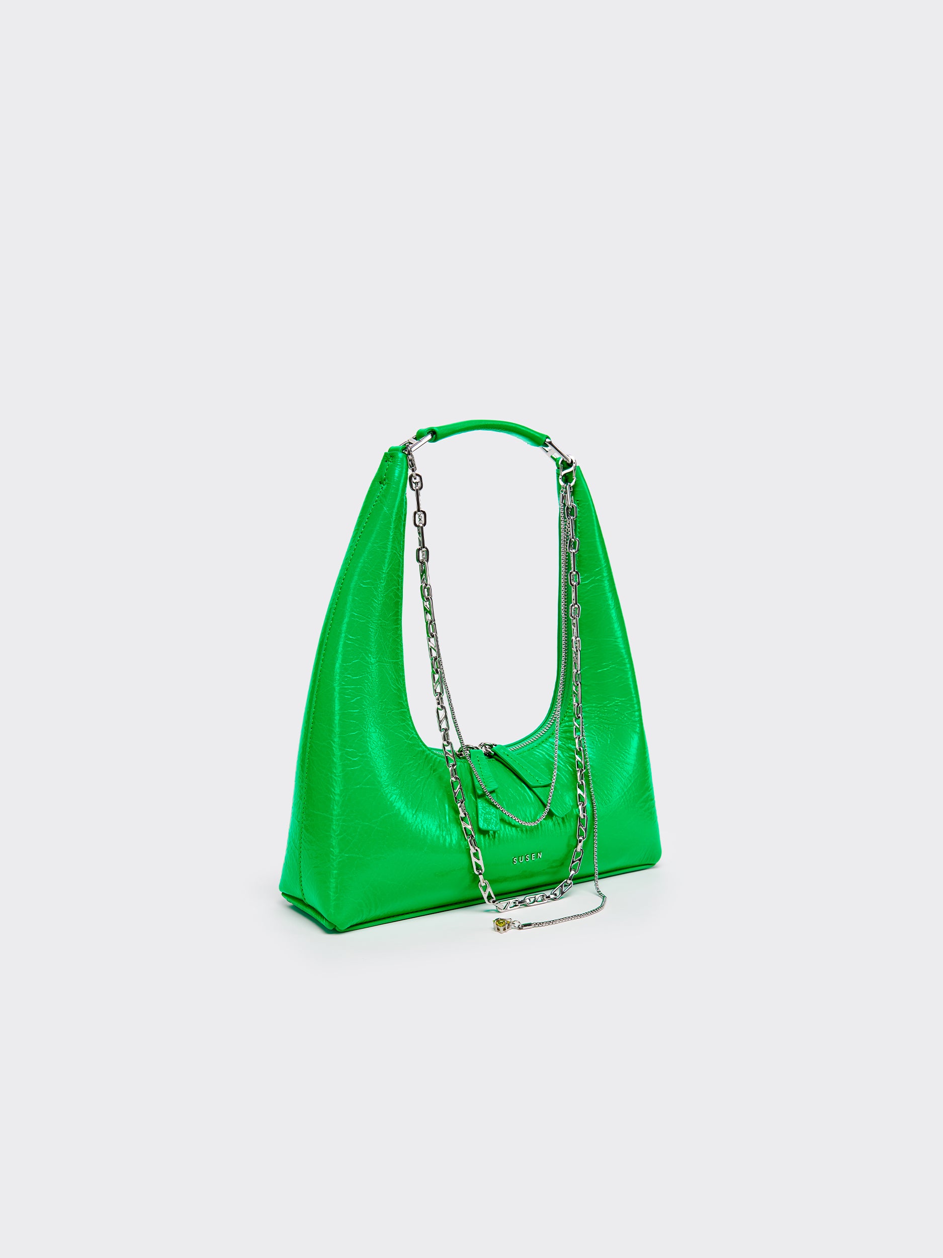 Small Shoulder Tartar Bag - Green