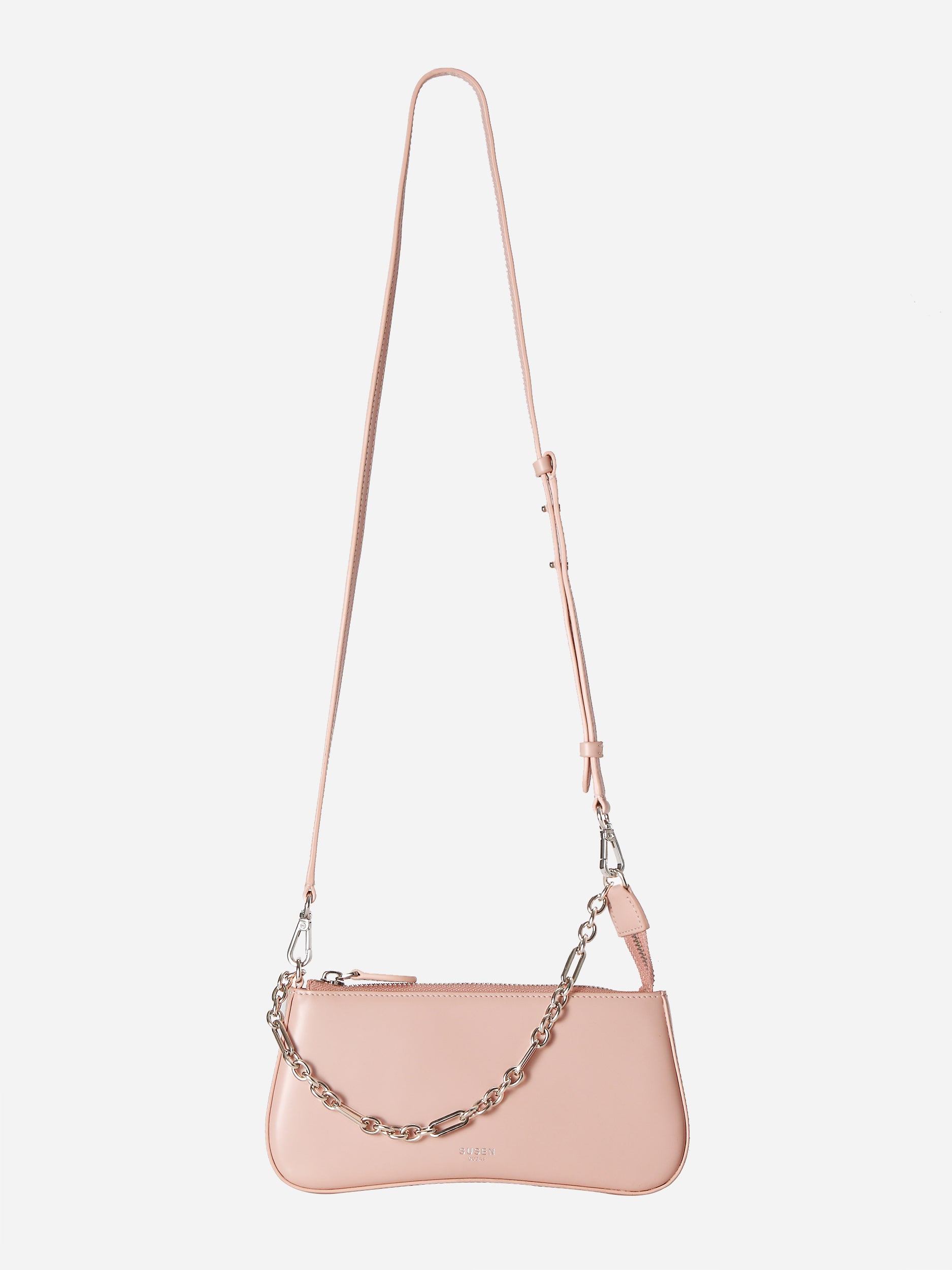 Lora Plain Chain Cross-body Bag - Pink